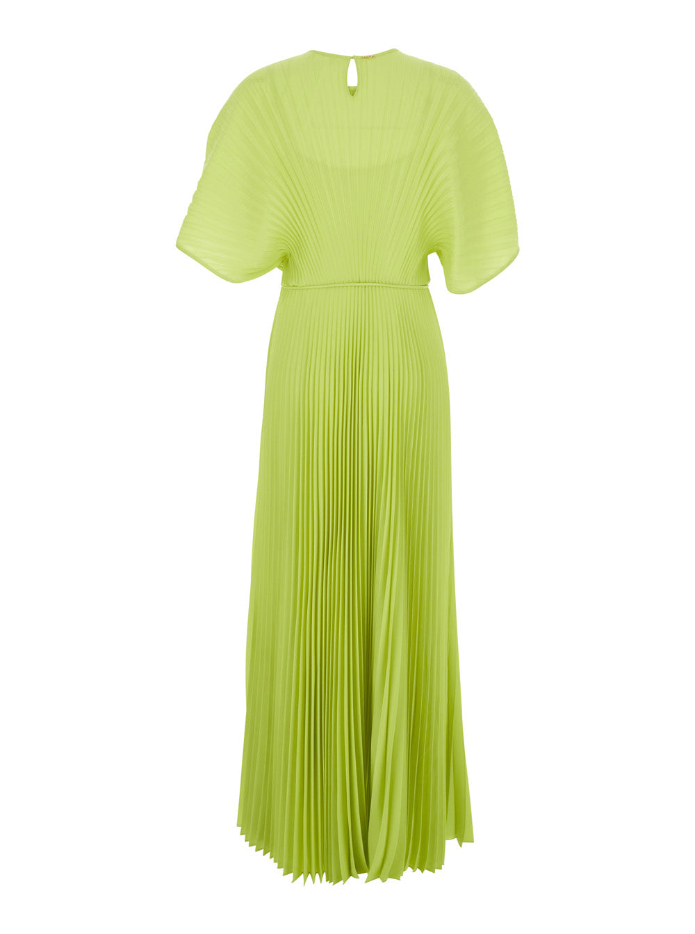 Long Dress With Elegant Details And Light Fabric Green Women