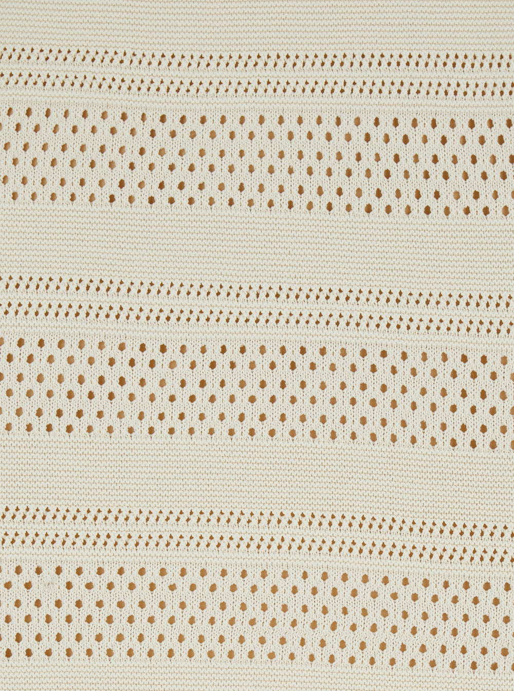 White Skirt with Ruffles and Perforated Design in Wool Blend for Women Viscose Polyamide