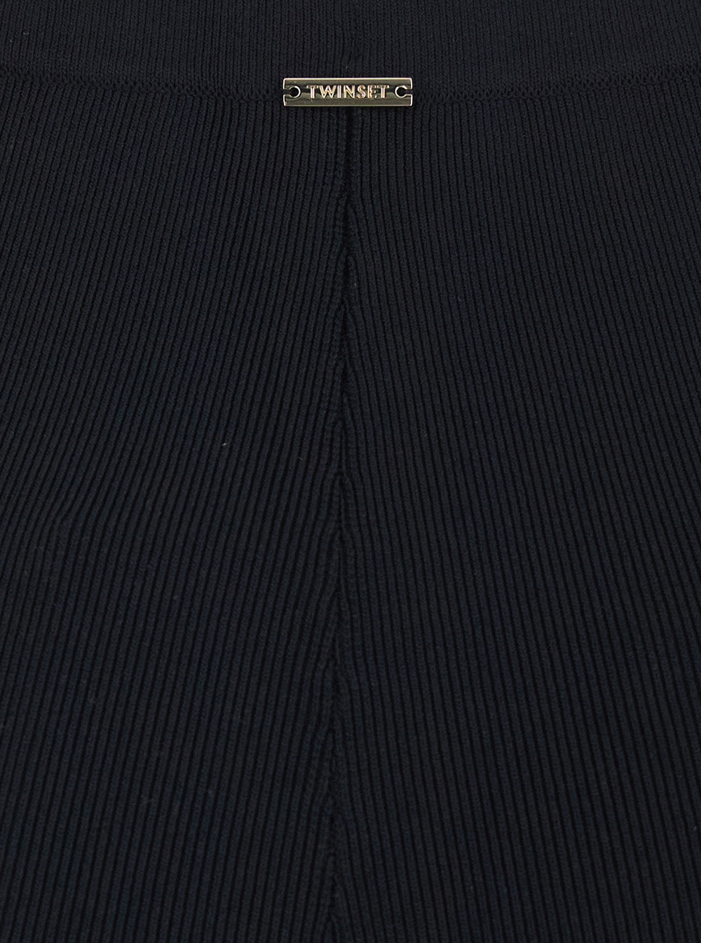 Black Ribbed Design Pants for Women Viscose Polyamide Elastane Trousers