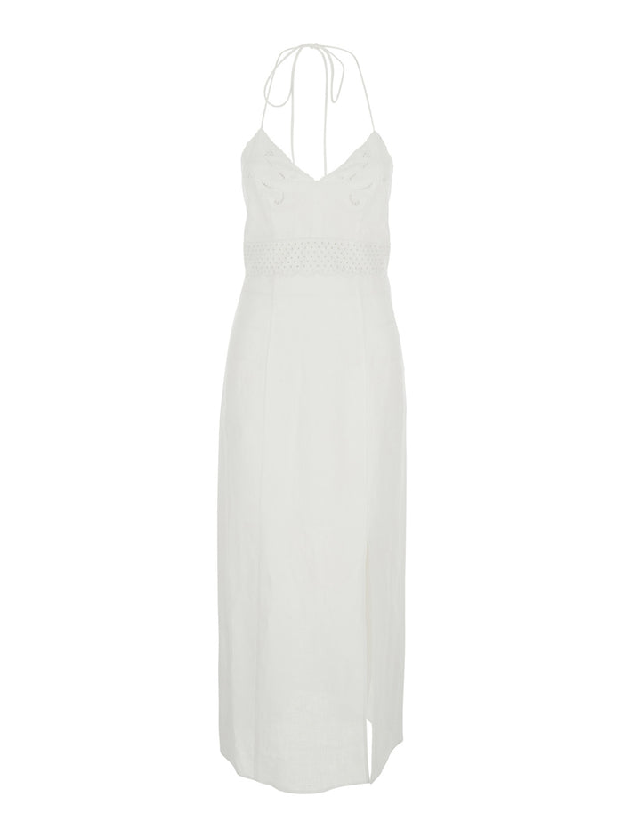 Dress EMBROIDERY White with Detailed in Linen Women