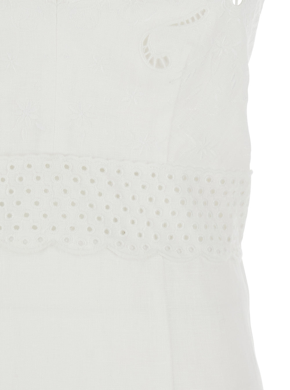Dress EMBROIDERY White with Detailed in Linen Women