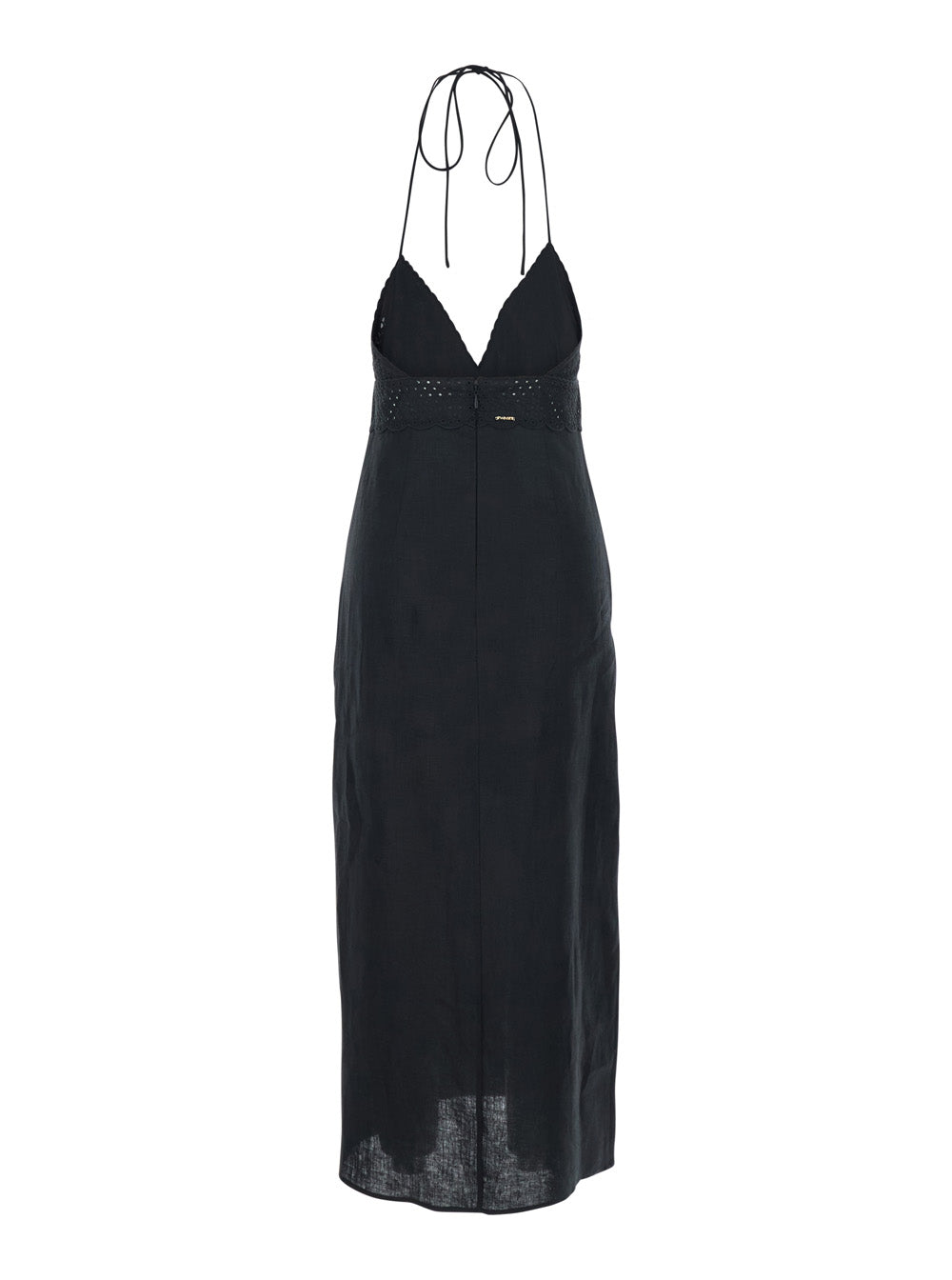 Embroidery Black Linen Dress