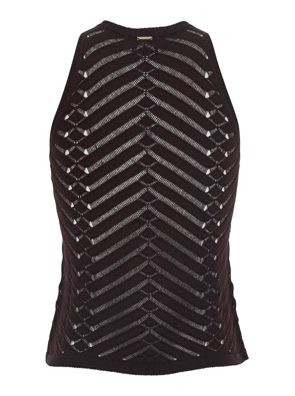 Top KNITTED Brown with Elegant Design in Viscose Women Elastane Tops