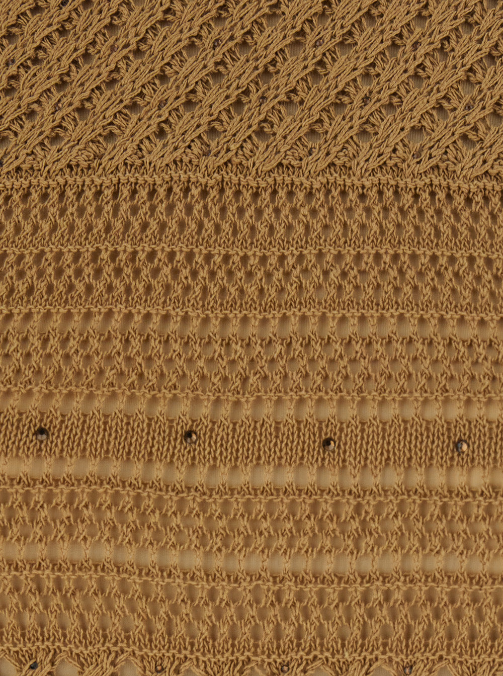 Knitted Dress Beige Cotton Linen Polyamide