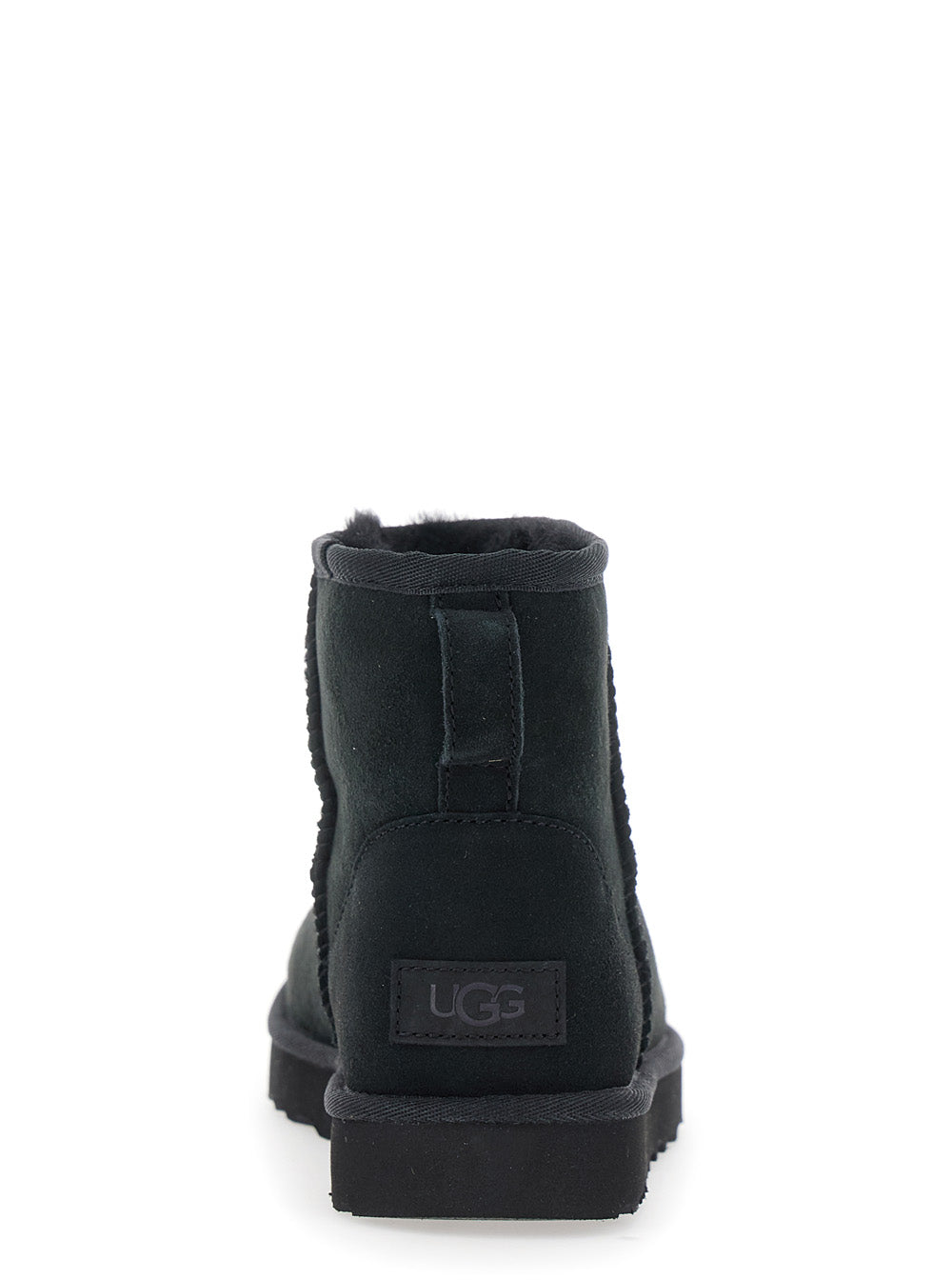 Black Classic Mini Ankle Boots with Logo Patch on the Back in Suede for Women Leather Twinface