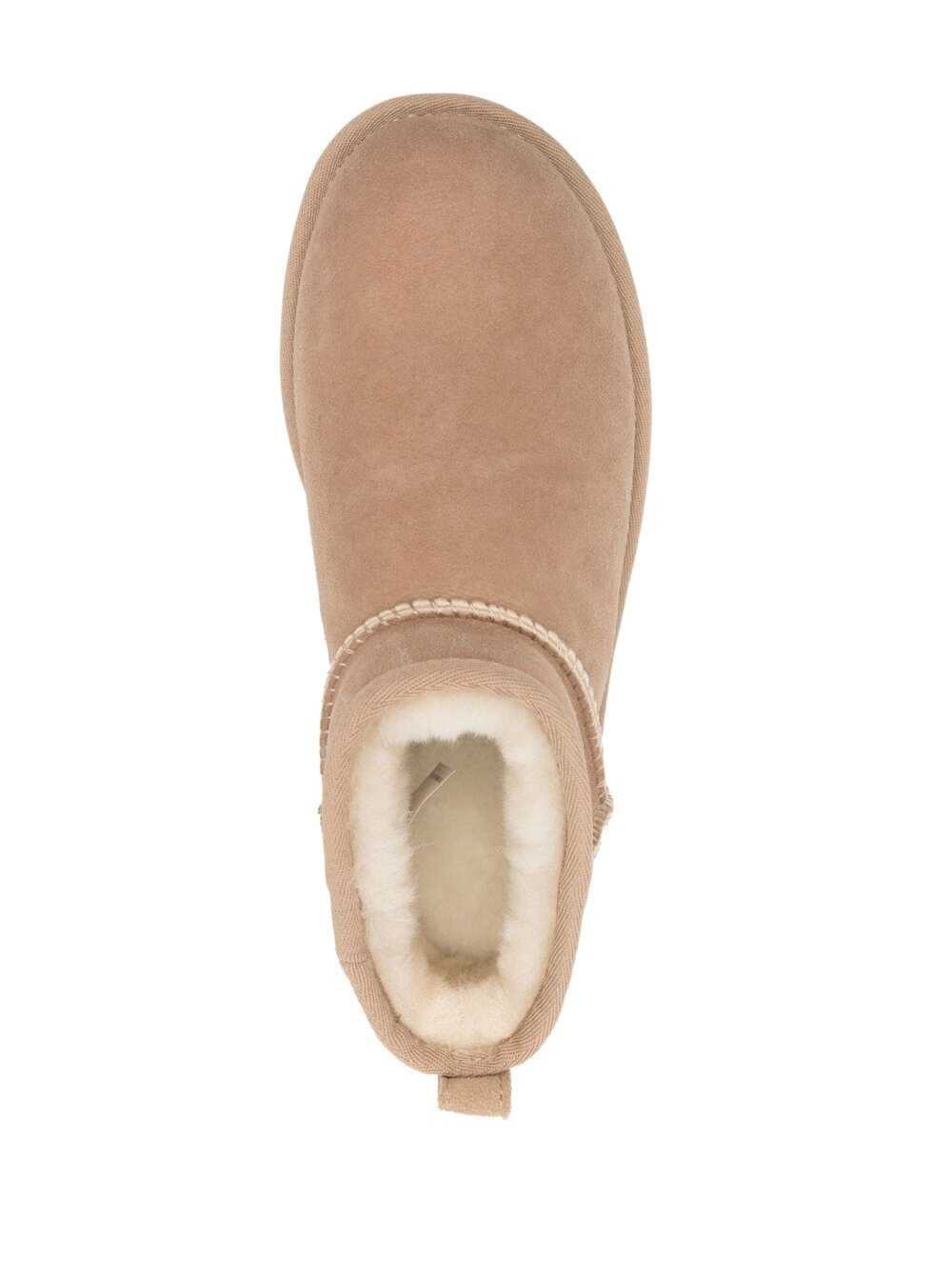 W CLASSIC ULTRA MINI II - Beige Ankle Boots Suede Women Twinface Leather