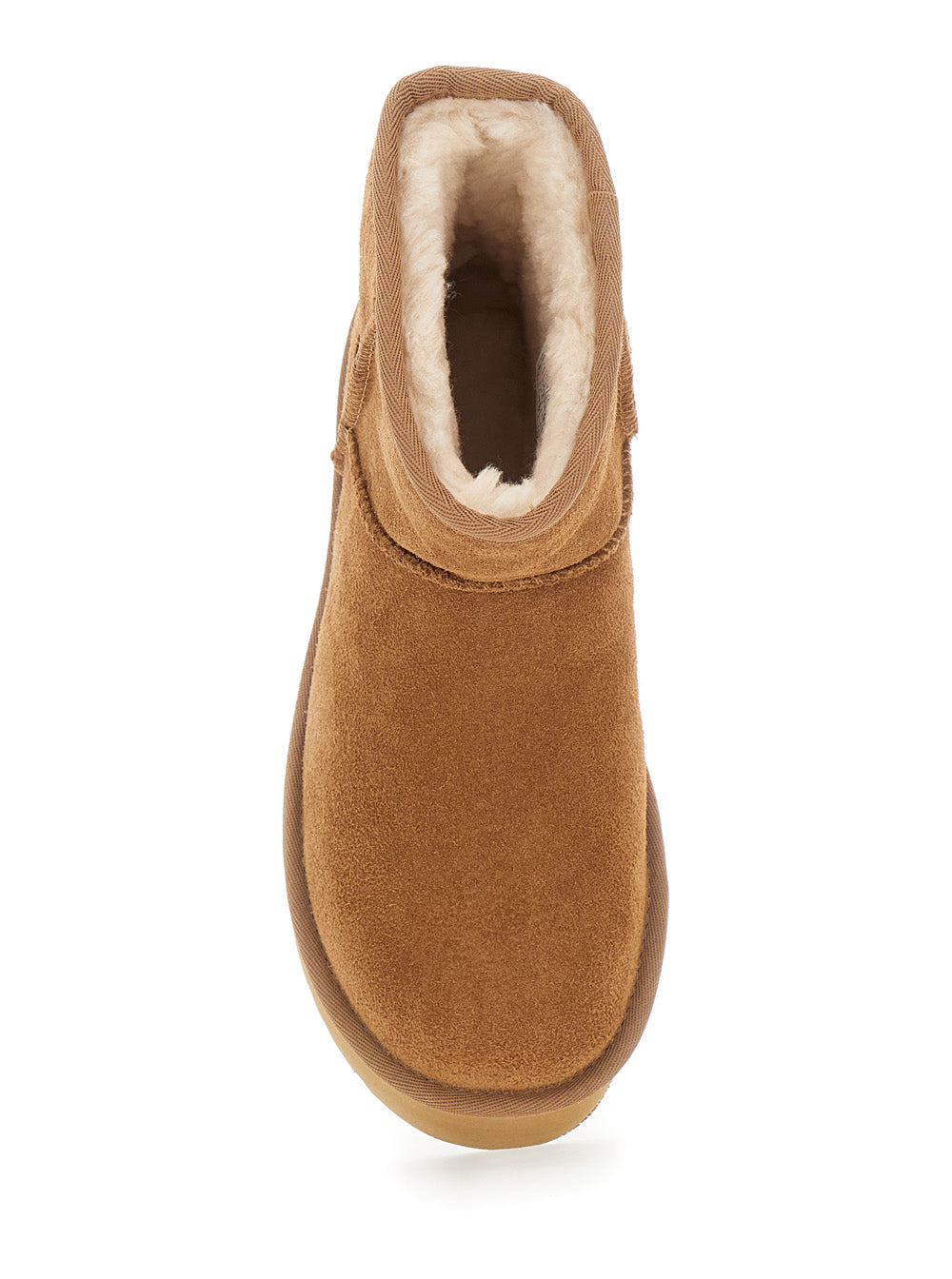 Classic Mini Platform Ankle Boots with Oversized in Brown Suede for Women Leather