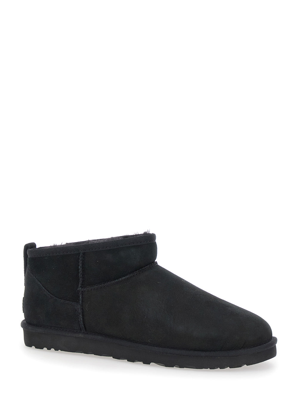 Womens Ultra Mini Black Suede Ankle Boots Leather