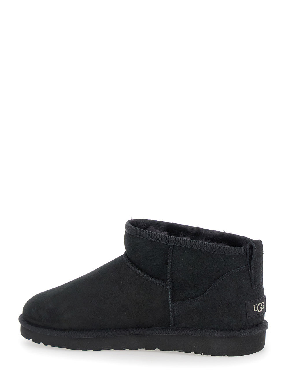 Womens Ultra Mini Black Suede Ankle Boots Leather