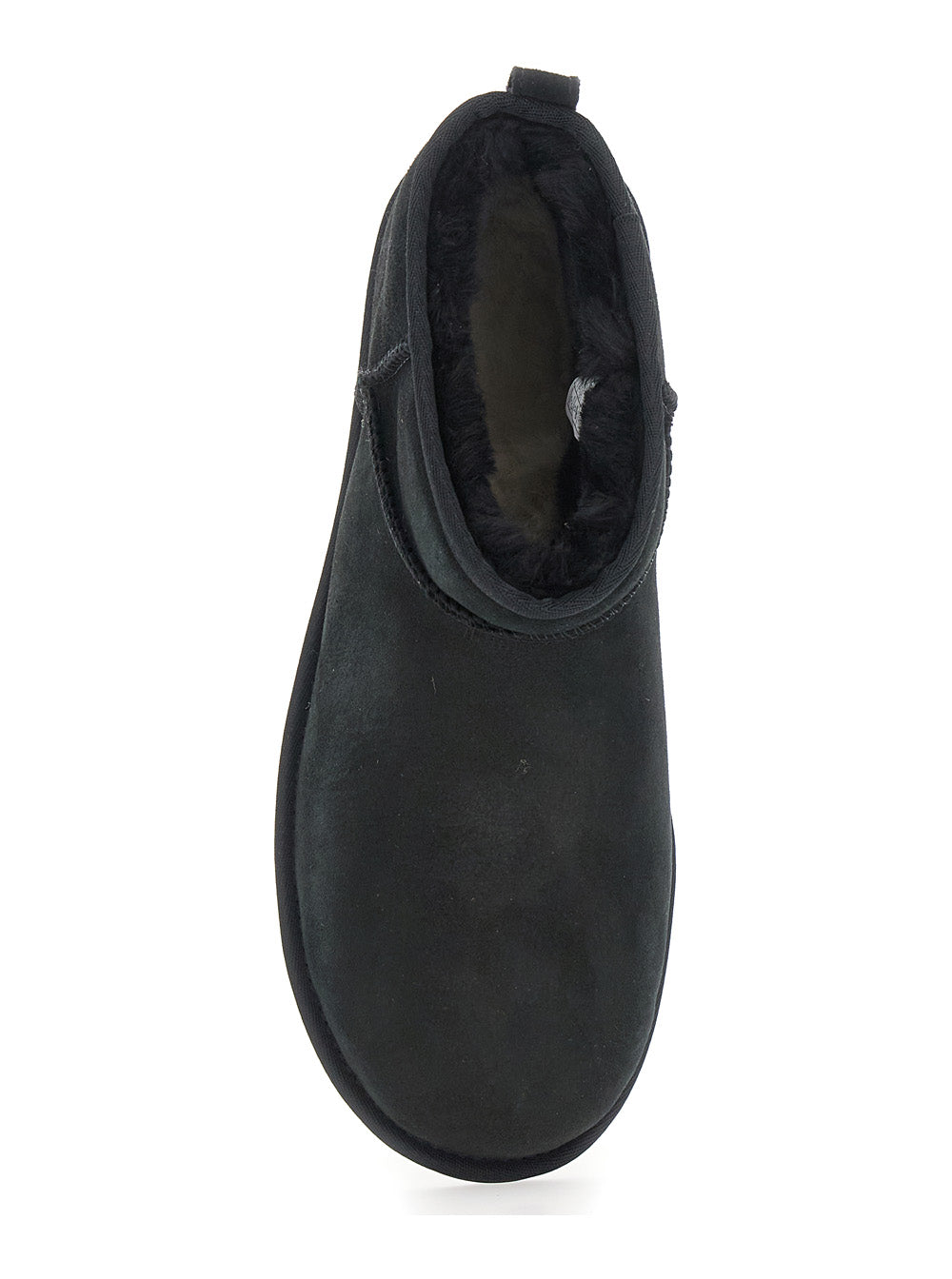 Womens Ultra Mini Black Suede Ankle Boots Leather
