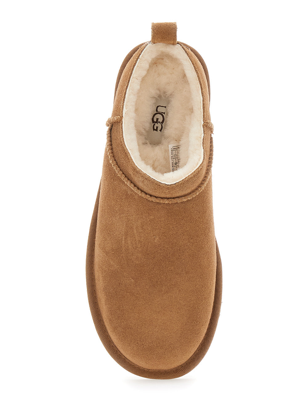 Womens Classic Micro Ankle Boots with Embossed Logo in Beige Suede Leather