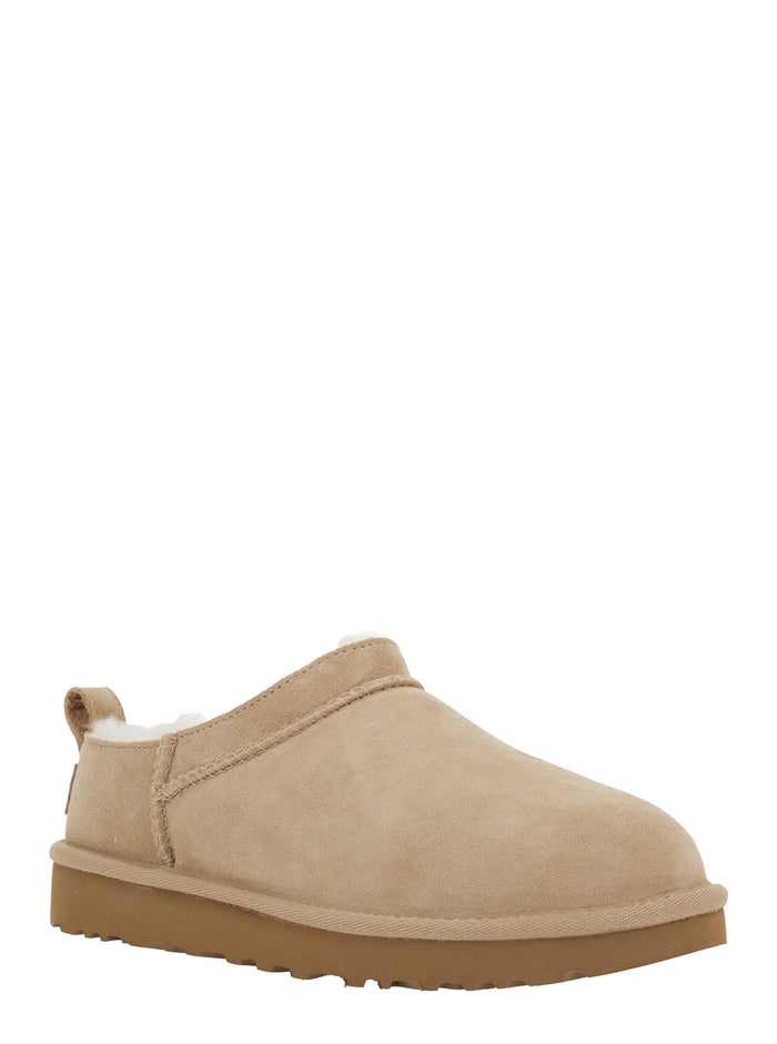 Boots W CLASSIC MICRO Beige with Minimal Design in Leather Women Ankle