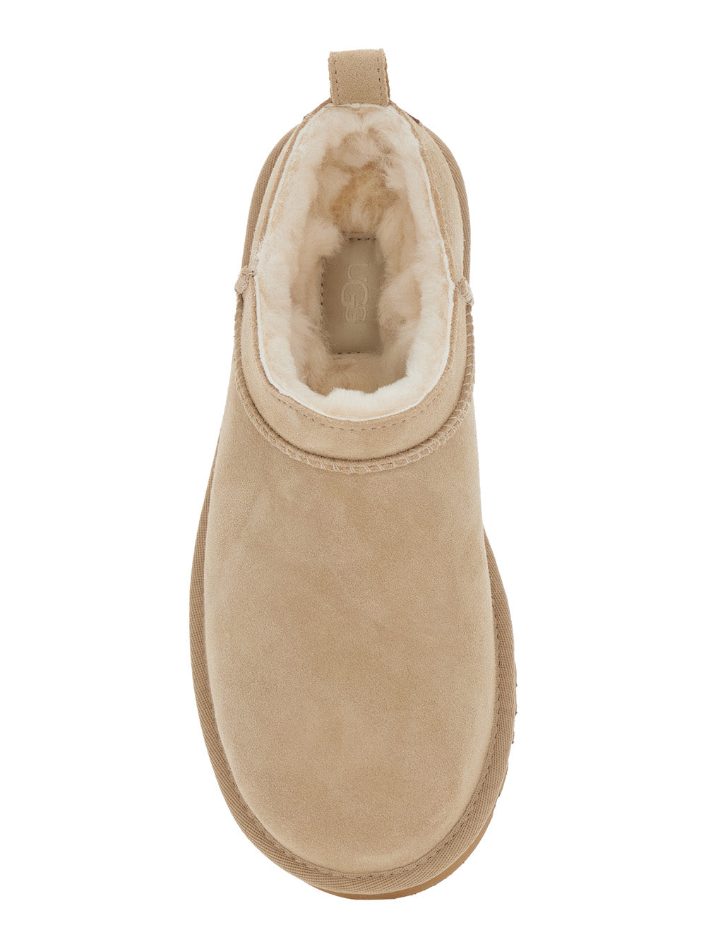 Boots W CLASSIC MICRO Beige with Minimal Design in Leather Women Ankle