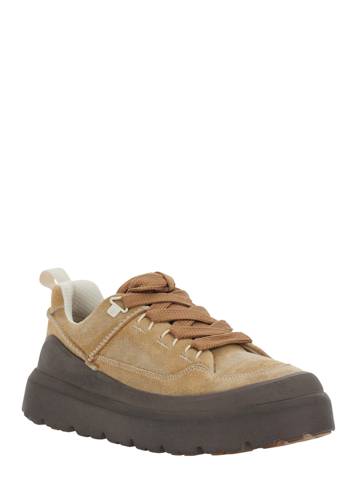M HERITAGE UTILITY SNEAKER KNOLL Brown with leather details and lace-up closure for Men Textile Synthetic