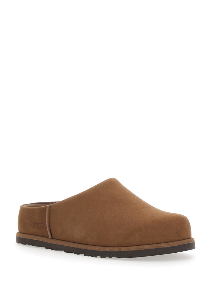 W OTZO CLOG Brown Leather Mule for Women Flat Shoes