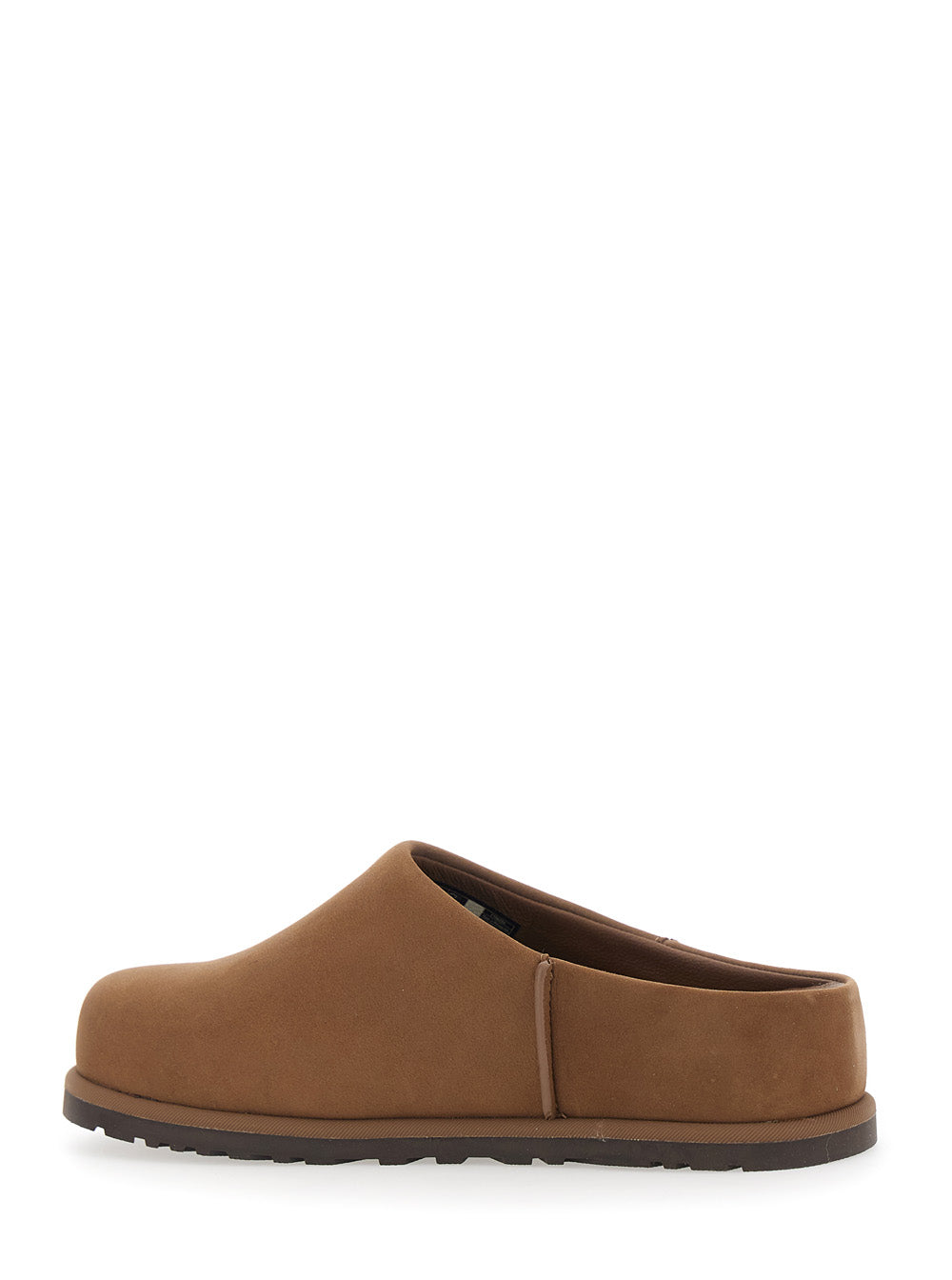 W OTZO CLOG Brown Leather Mule for Women Flat Shoes