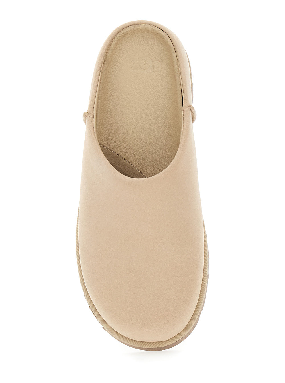 W OTZO CLOG Beige with Simple Design in Leather for Women Flat Shoes