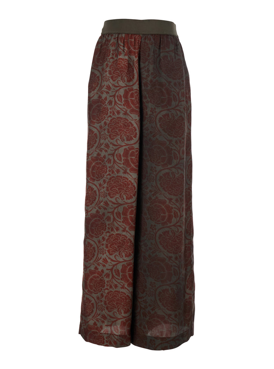 Pants Pansy Red Cupro-Blend Viscose Trousers