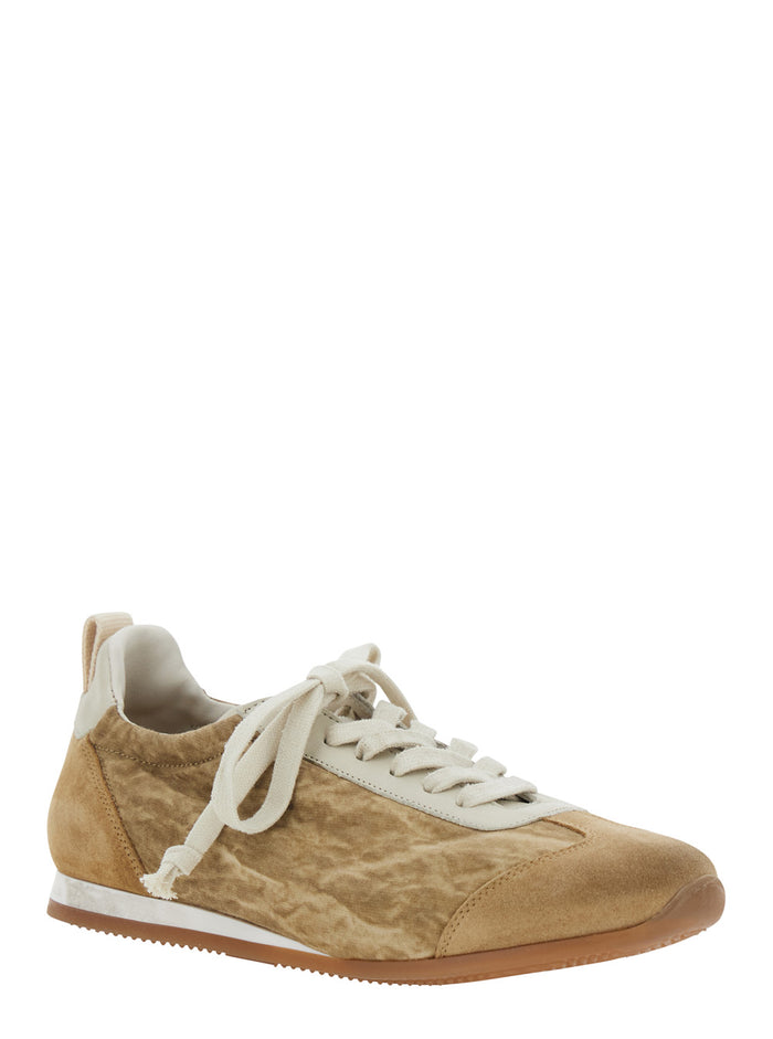 Beige Sneakers Viscose Labradorite Linen