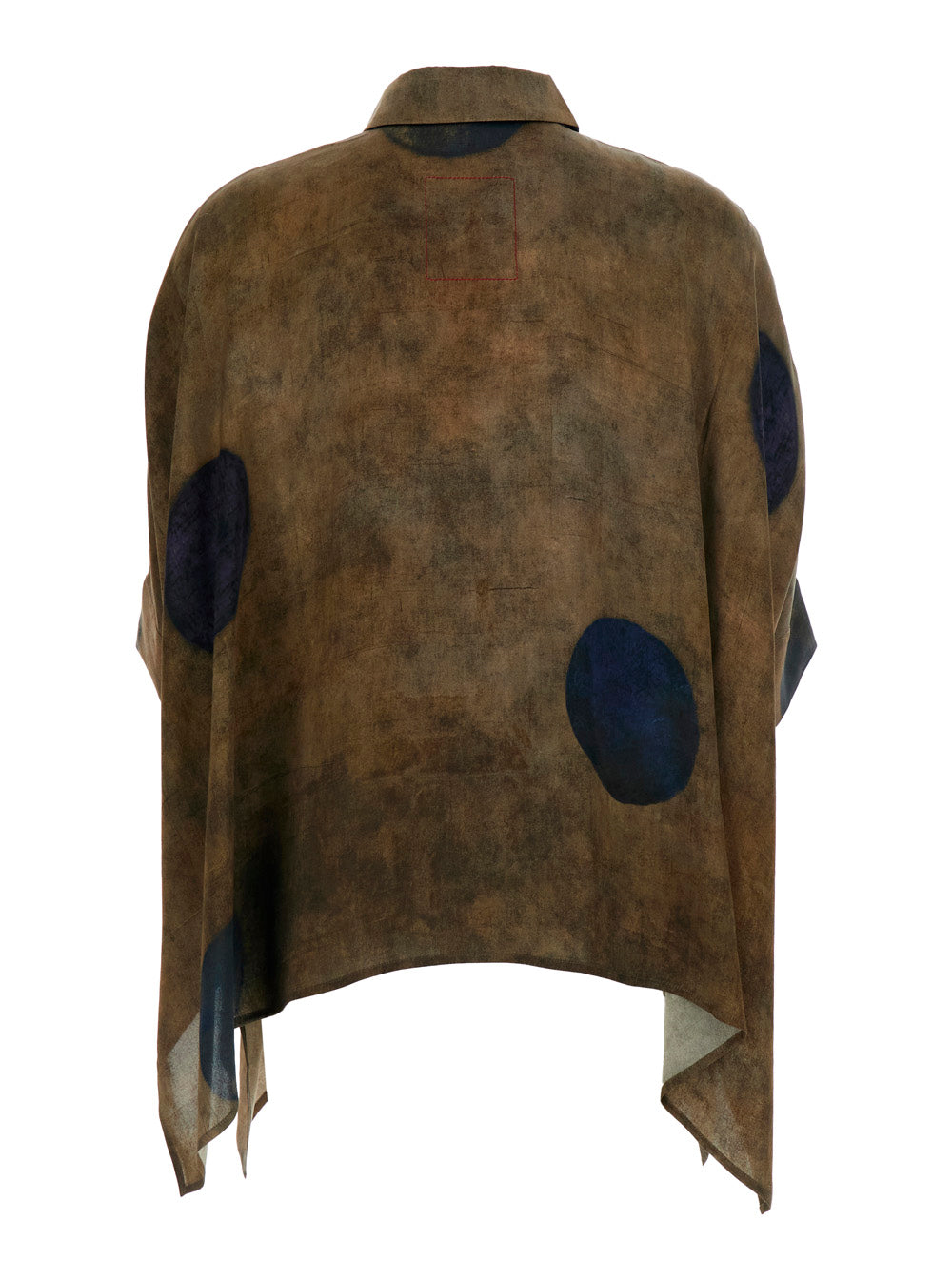 Toto Top Brown With V-Neck And Long Sleeves Silk For Women Rubber Shirts Blouses