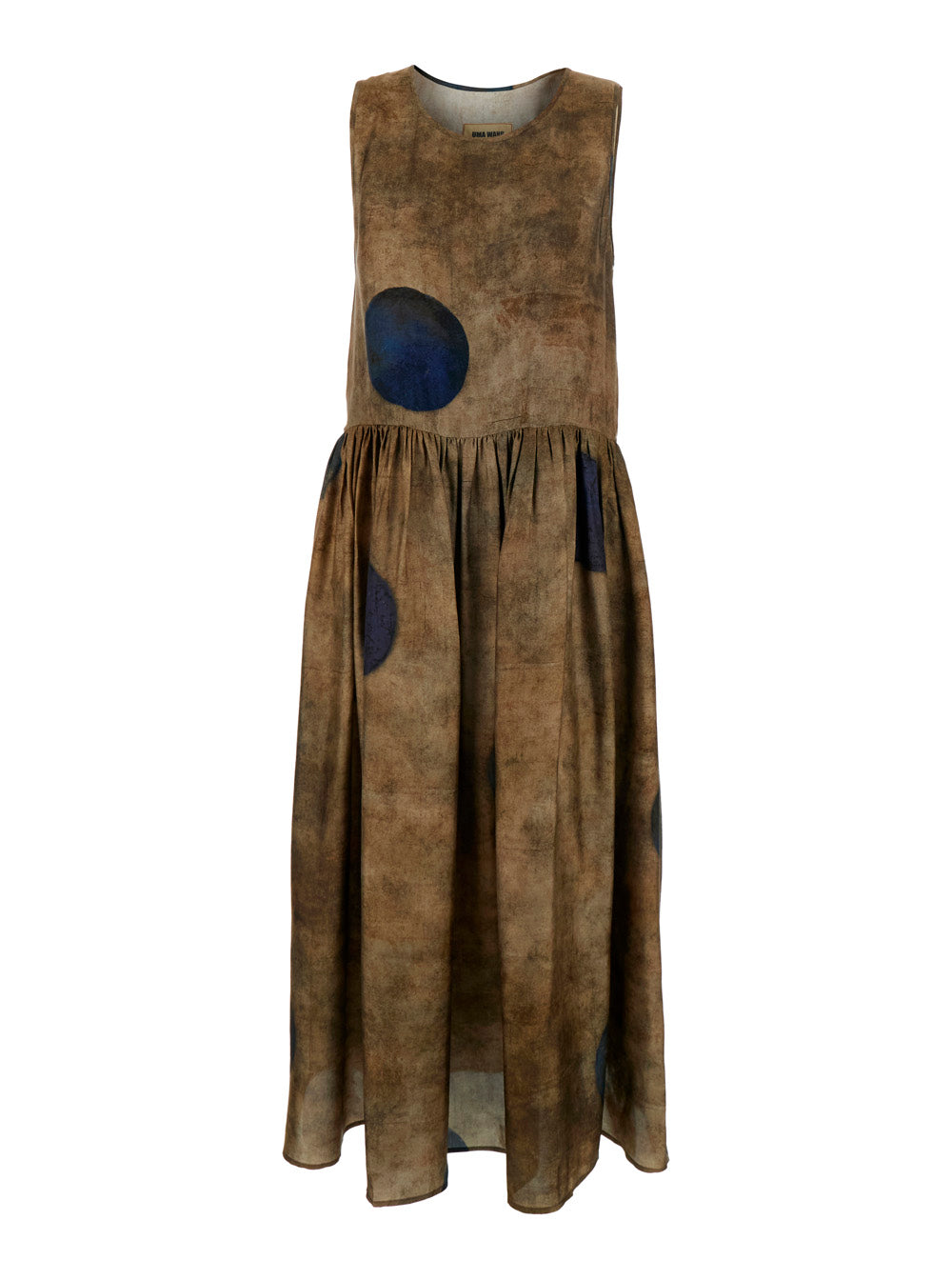 Long Dress Ardal Brown With V-Neck And Sleeves Viscose Cupro For Women
