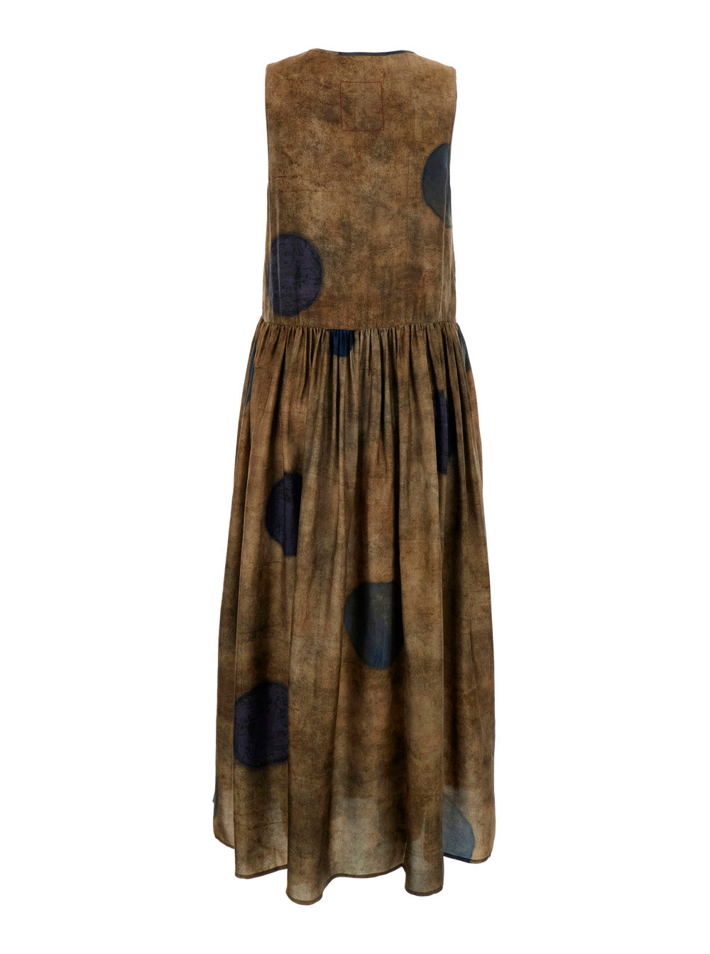 Long Dress Ardal Brown With V-Neck And Sleeves Viscose Cupro For Women