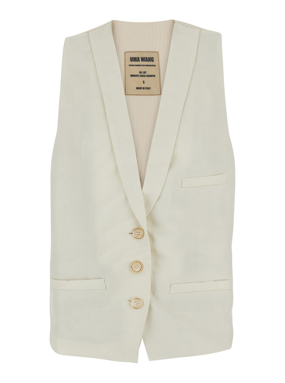 Jacket Jill Jkt White With Front Closure And Side Pockets Viscose Linen For Women Blazers