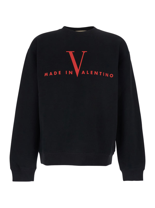 Crewneck Sweatshirt Black Cotton Sweatshirts