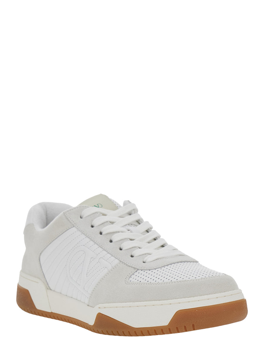 Sneakers Sparry White Leather & Fabric And Technical Trainers