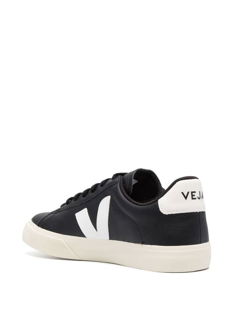 Sneaker Campo Black Organic Traced Leather Trainers