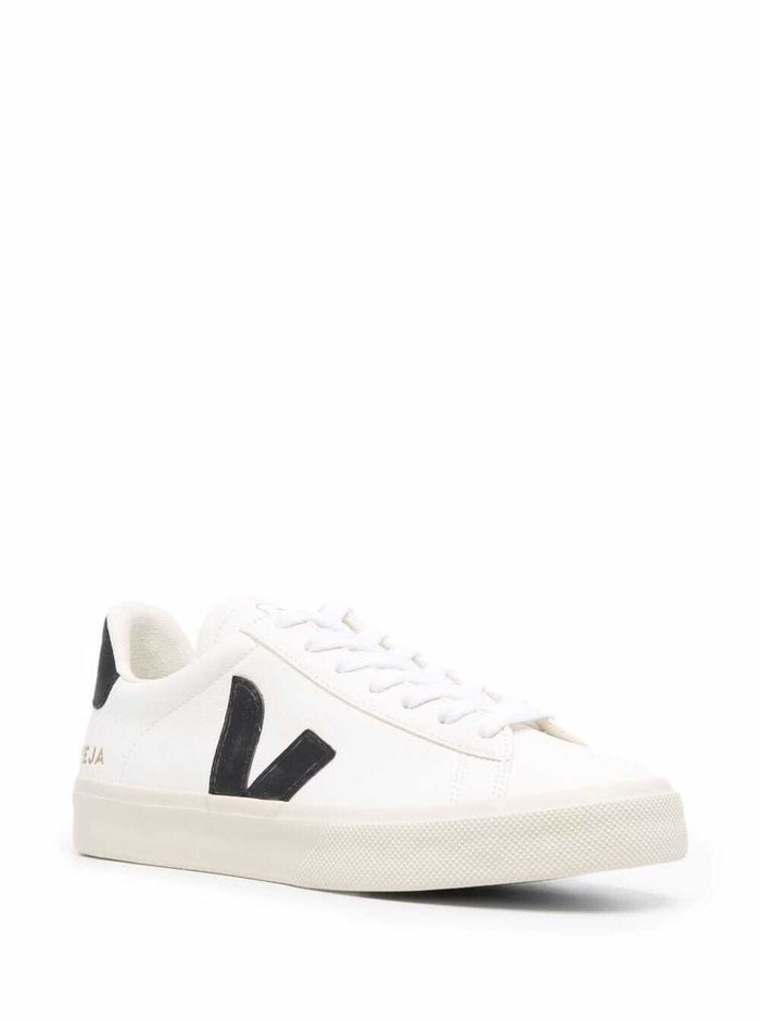 Sneaker Campo with Vegan Leather Logo in White and Black Unisex Organic Traced