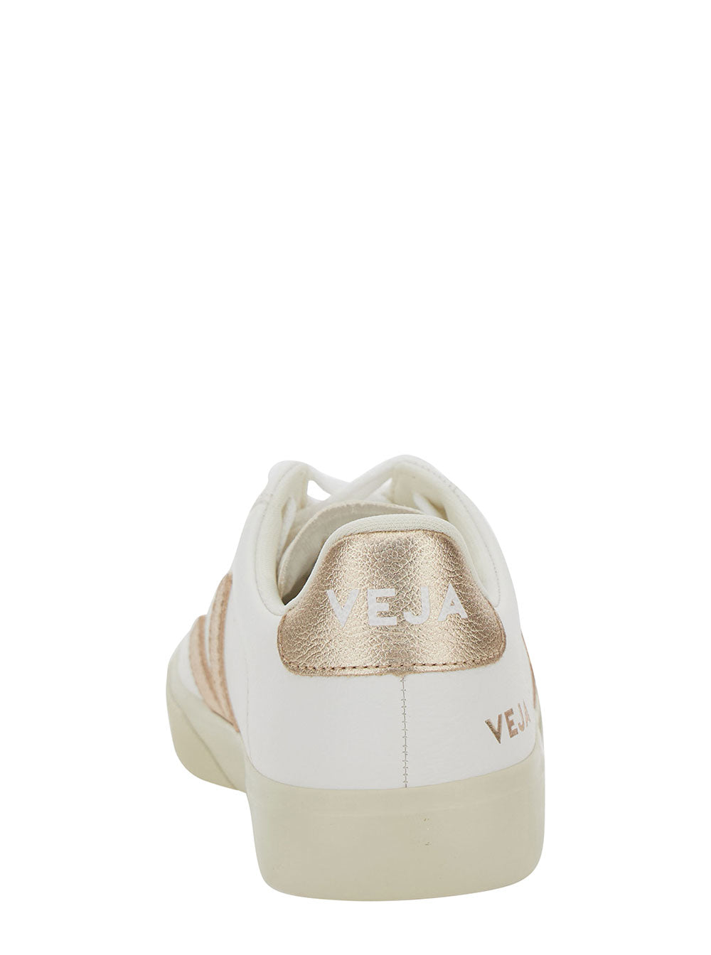 Campo White Low Top Sneakers with Metallic Logo in Leather Unisex Organic Traced