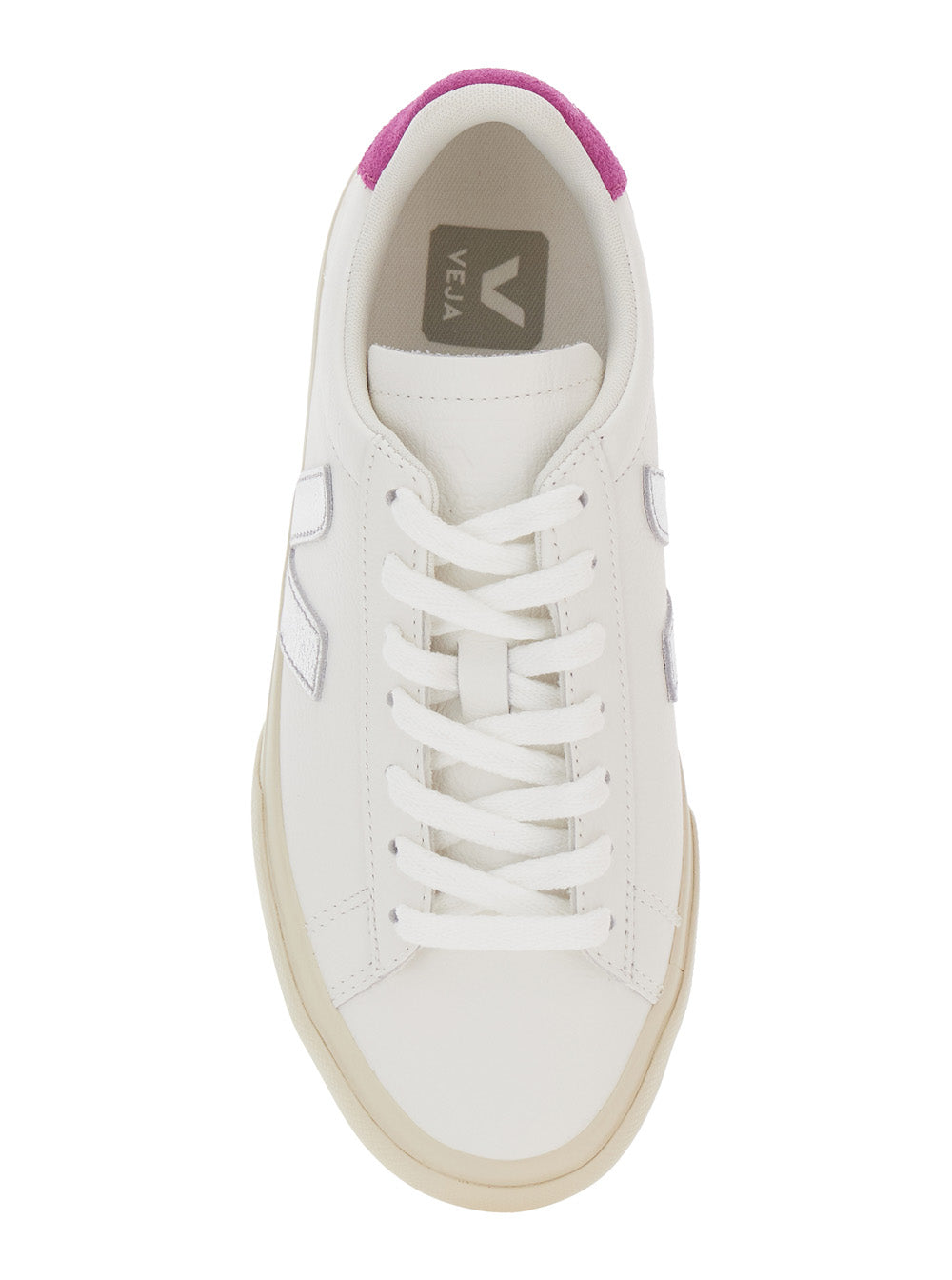 Sneaker Campo with Contrast Heel Lettering Logo and Patch on the Side in White Leather Unisex Organic Traced