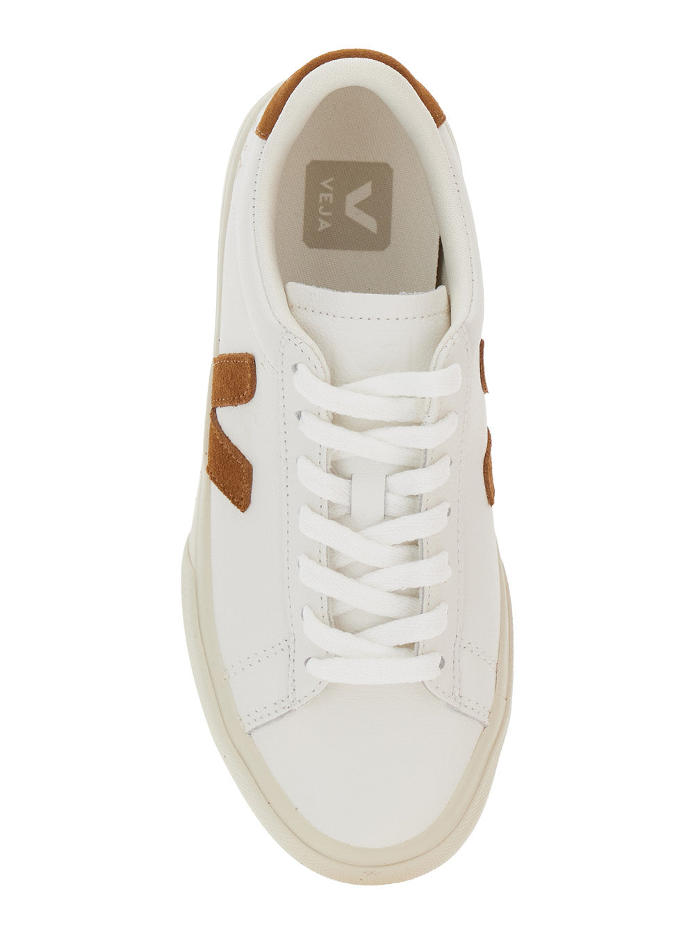 Sneaker Campo with Contrast Heel Lettering Logo and Patch on the Side in White Leather Unisex Organic Traced