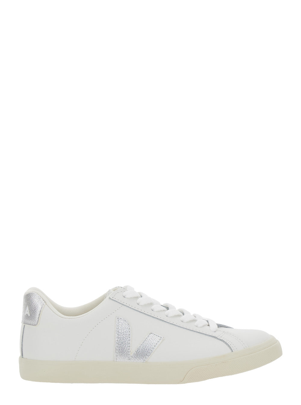 Sneaker Esplar with Contrasting Side Logo in White Leather for Women