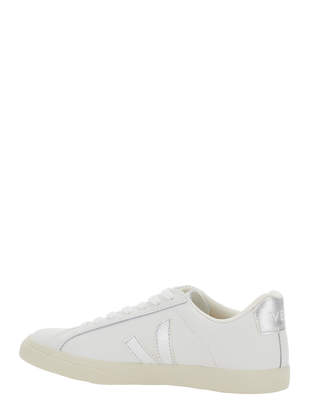 Sneaker Esplar with Contrasting Side Logo in White Leather for Women