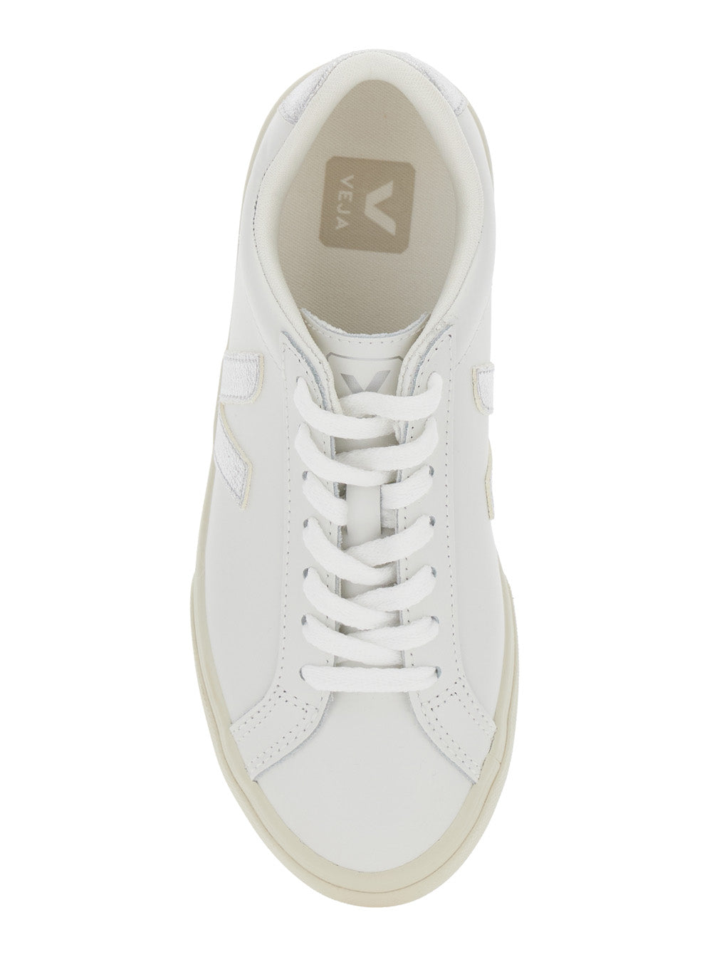 Sneaker Esplar with Contrasting Side Logo in White Leather for Women