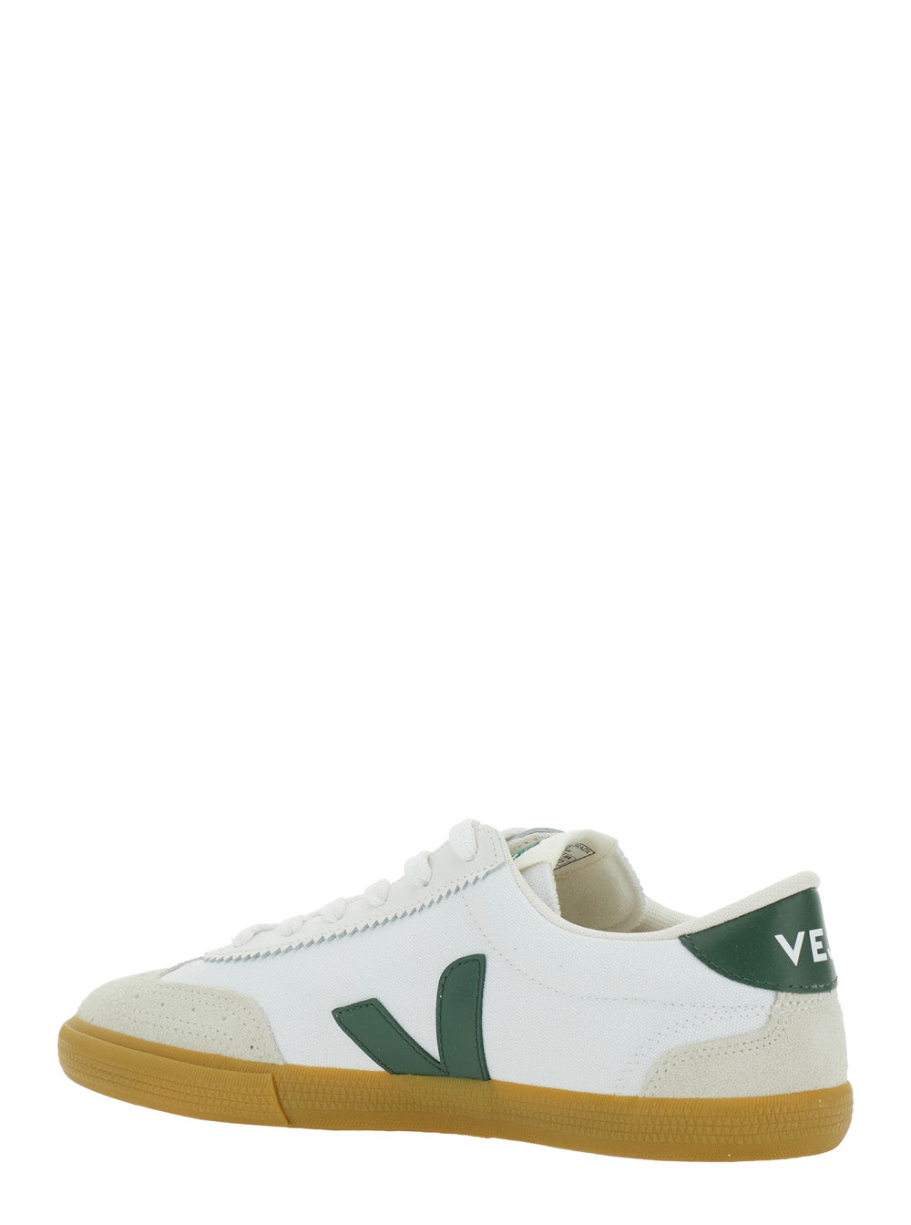 Sneaker Volley Low Top with Logo Patch on the Side and Lettering Back in White Fabric Unisex Canvas