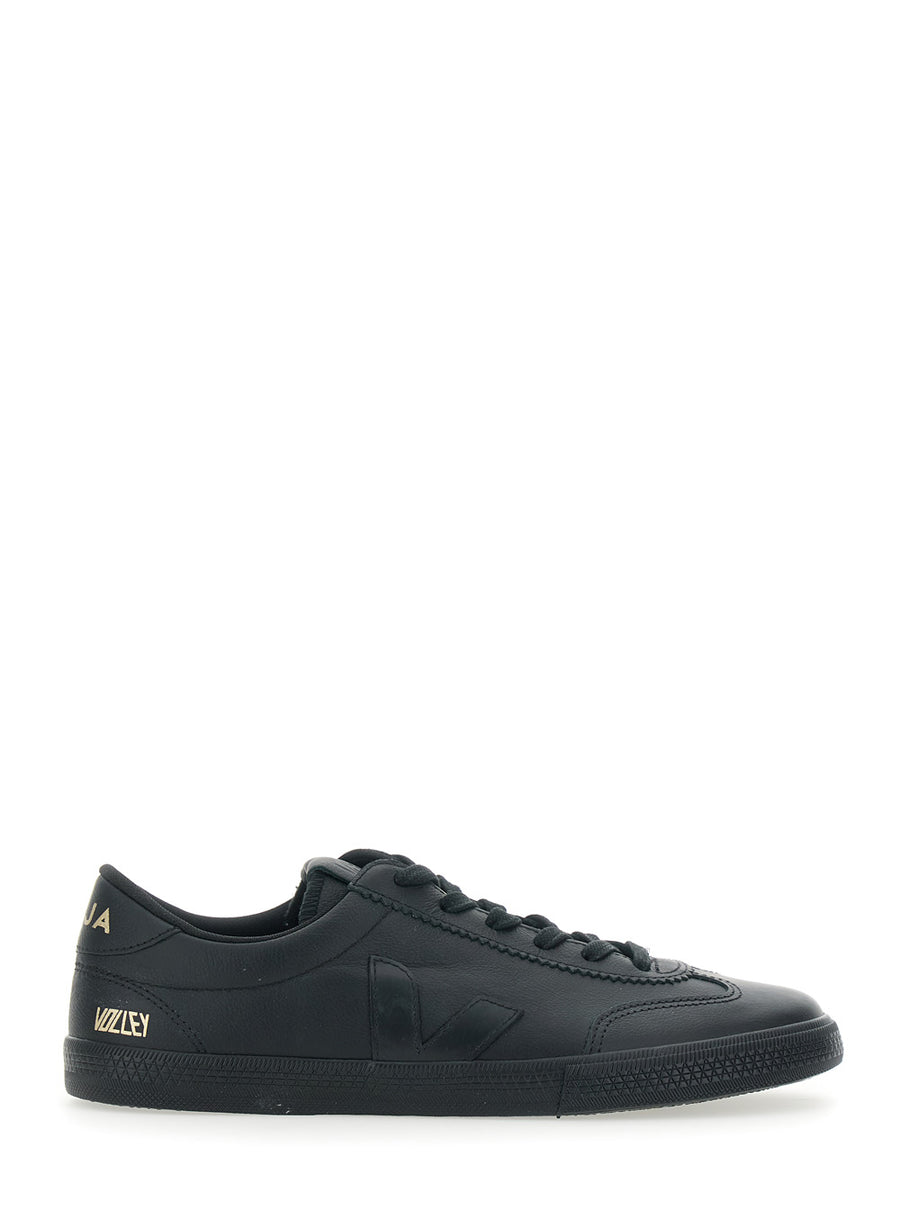 Sneakers Volley Black Leather Organic Traced Trainers