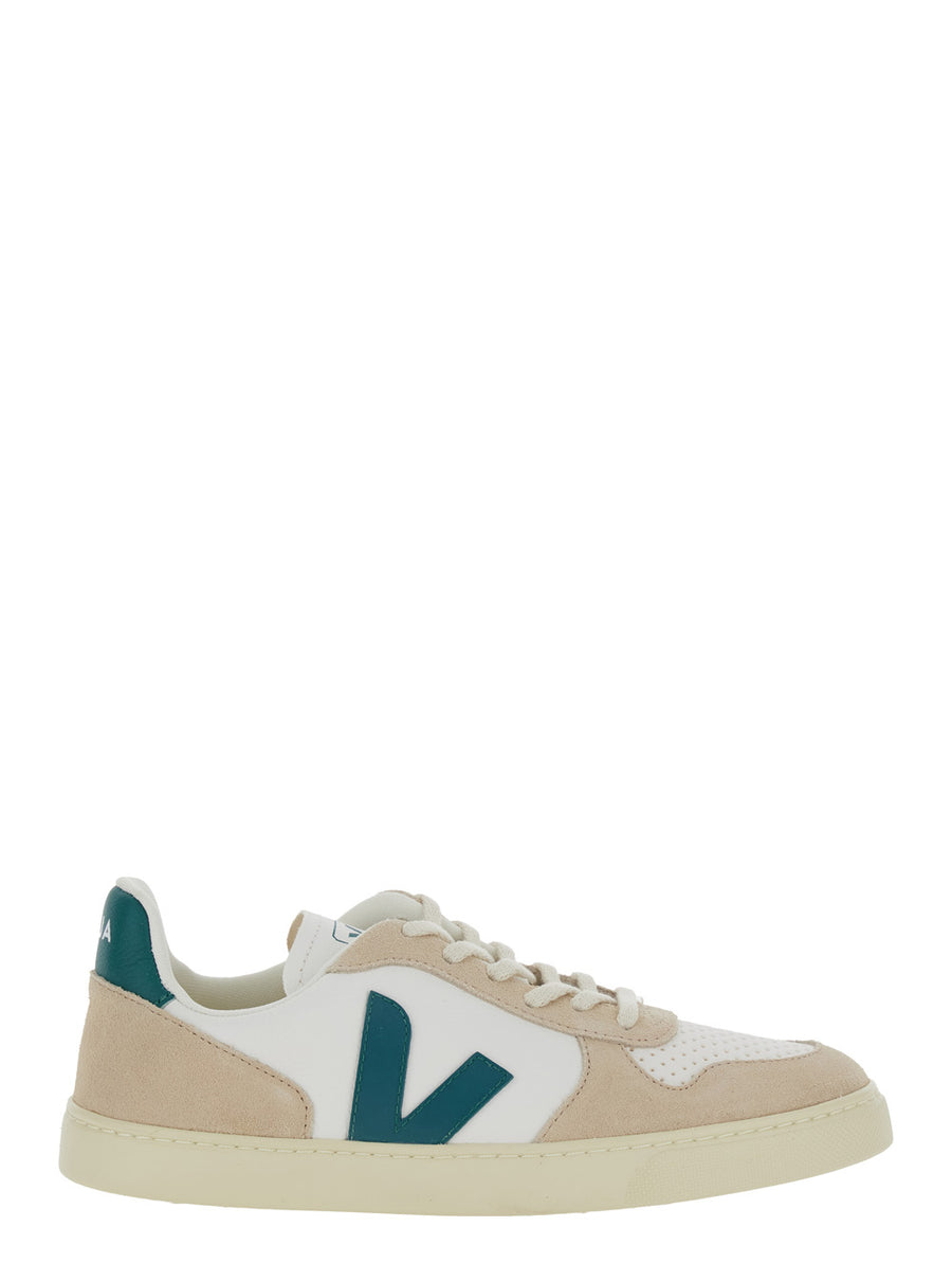 Sneakers Small V-10 White Leather Organic Traced Trainers