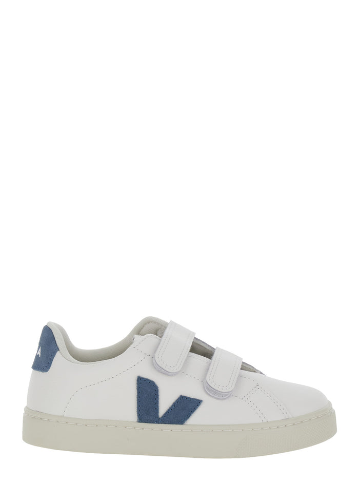 SMALL ESPLAR - White Sneakers with Colorful Leather Details Kids Organic Traced