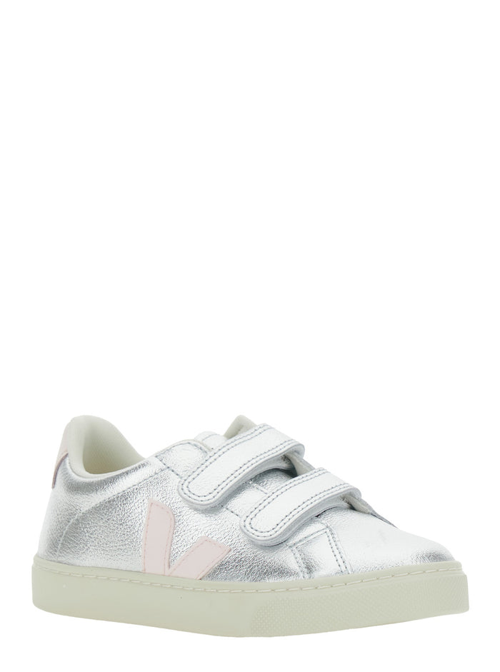 Sneaker Esplar Low Top with Logo Patch on the Side and Metallic Design in Leather for Girls Organic Traced