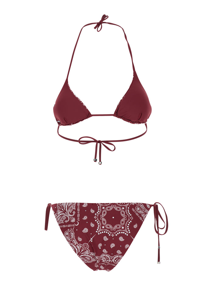 Multicolor Bikini with Adjustable Closure and All-Over Print in Tech Fabric for Women Beachwear