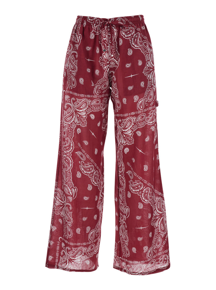 Multicolor Wide Leg Pants With All-Over Print For Women Trousers