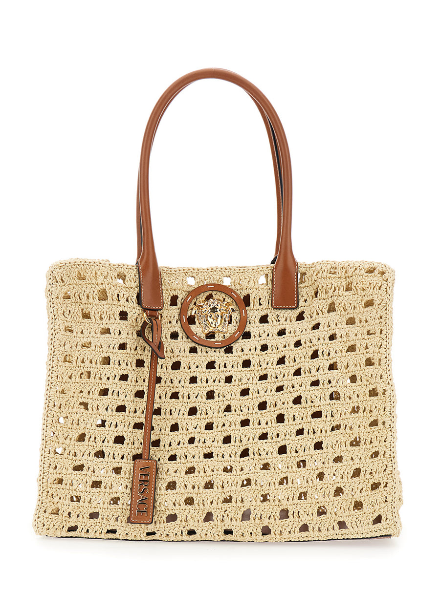 Tote Bag La Medusa Beige Raffia