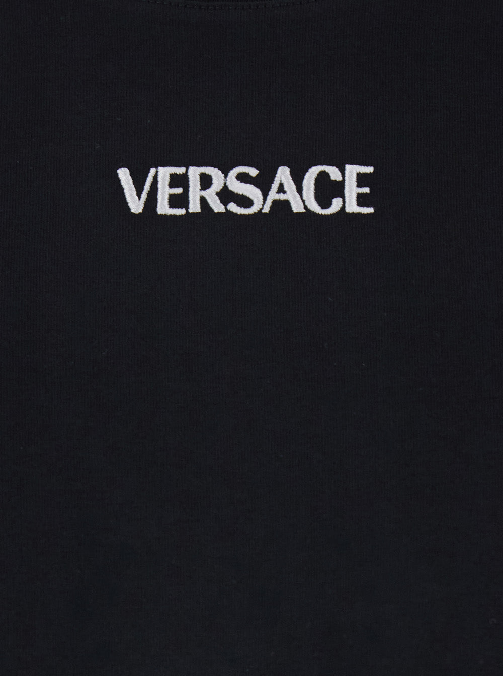 Black T-Shirt with Logo Lettering on the Front in Cotton for Men Tshirts And Polo Shirts