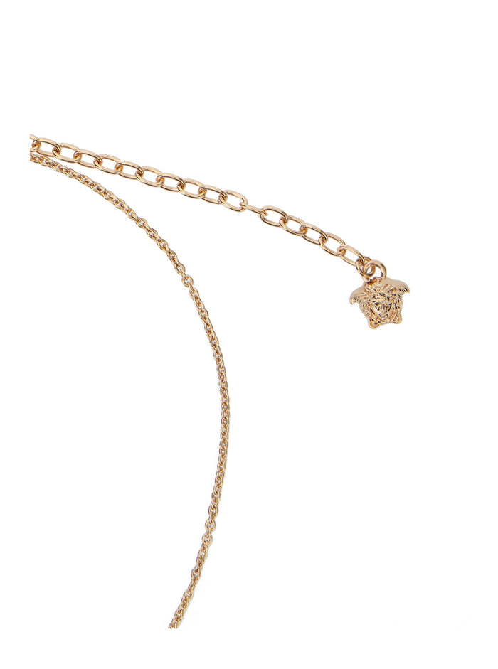 Gold-Colored Necklace with Medusa Head Pendant in Brass for Men Metallic Necklaces