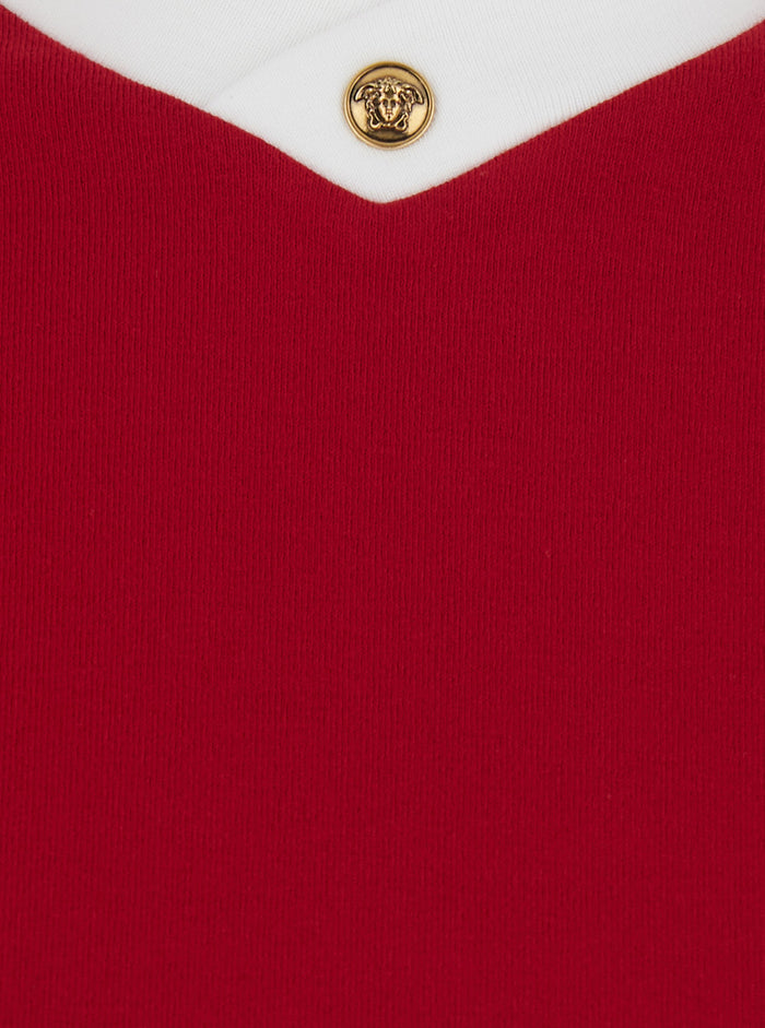 TSHIRT - Red Logo Print T-Shirt on the Front Cotton Men Elastane Tshirts And Polo Shirts