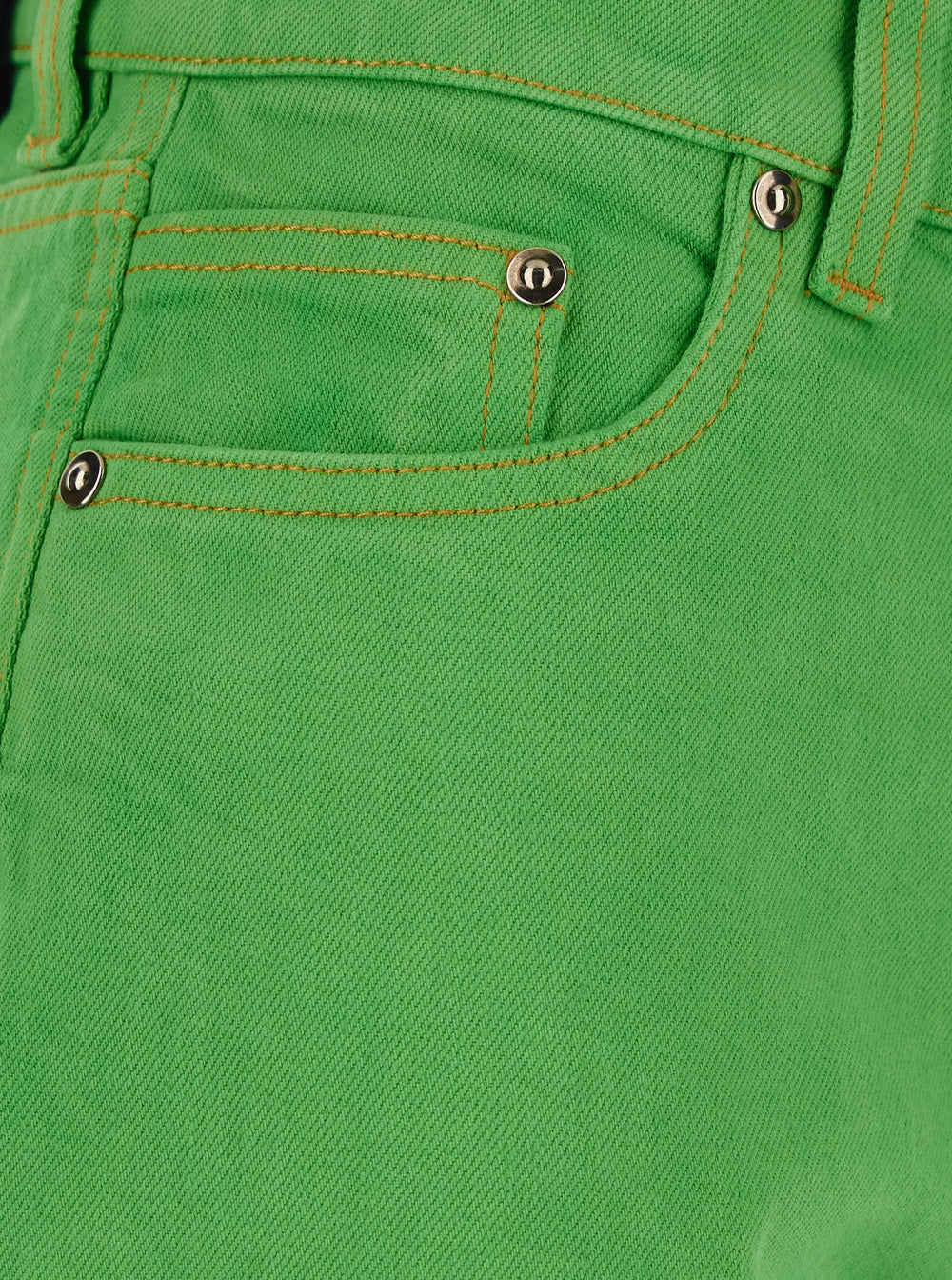 Capri Green Five-Pocket Jeans With Medusa Patch On The Back Cotton For Women