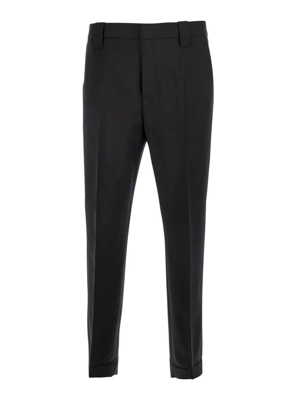 LOOK 20 DOUBLE PLEAT WOOL PANTS Brown Mohair Trousers